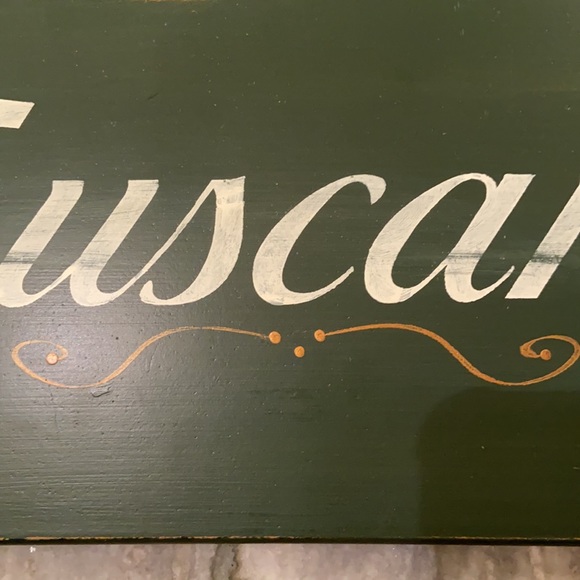 Hand-Painted Green Tuscany Sign - Picture 3 of 6